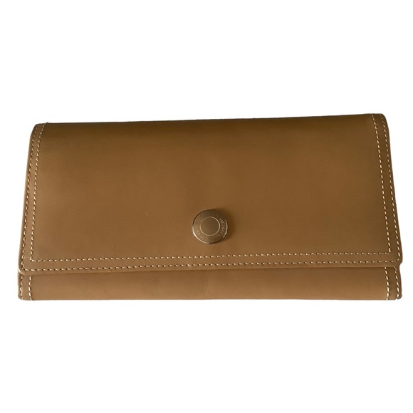 Coach Handbags - Vintage Coach long tan leather wallet with flap checkbook large wallet